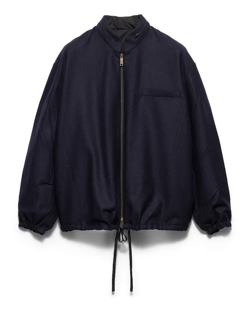 Prada Re-wool Blouson, Damen, Blau, Größe Blau