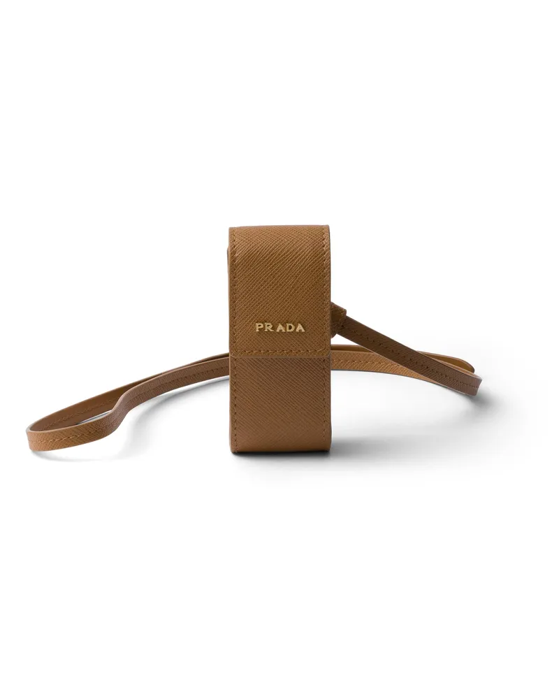 Prada Saffiano Lipstick Holder, Damen, Karamell Karamell