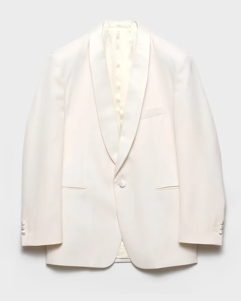 Prada Smokingjacke aus Wolle Weiss