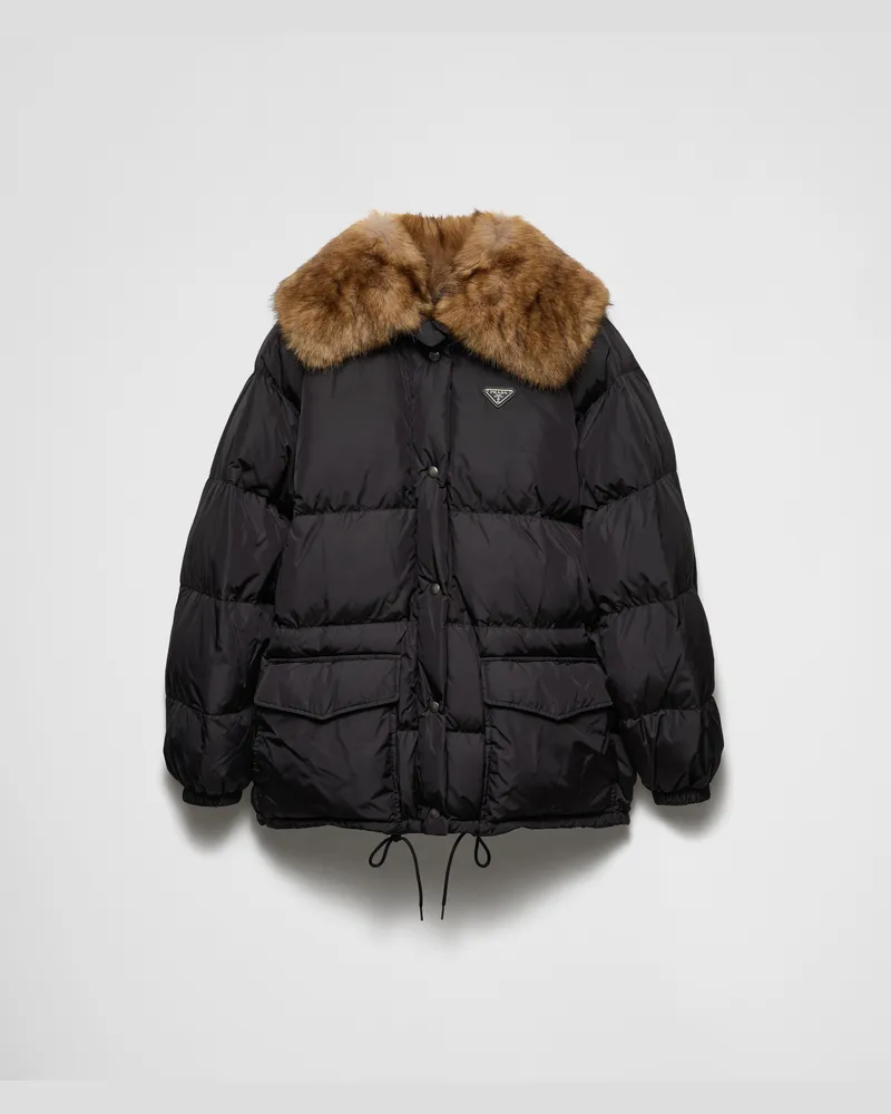 Prada Daunenjacke aus Tech Canvas Schwarz
