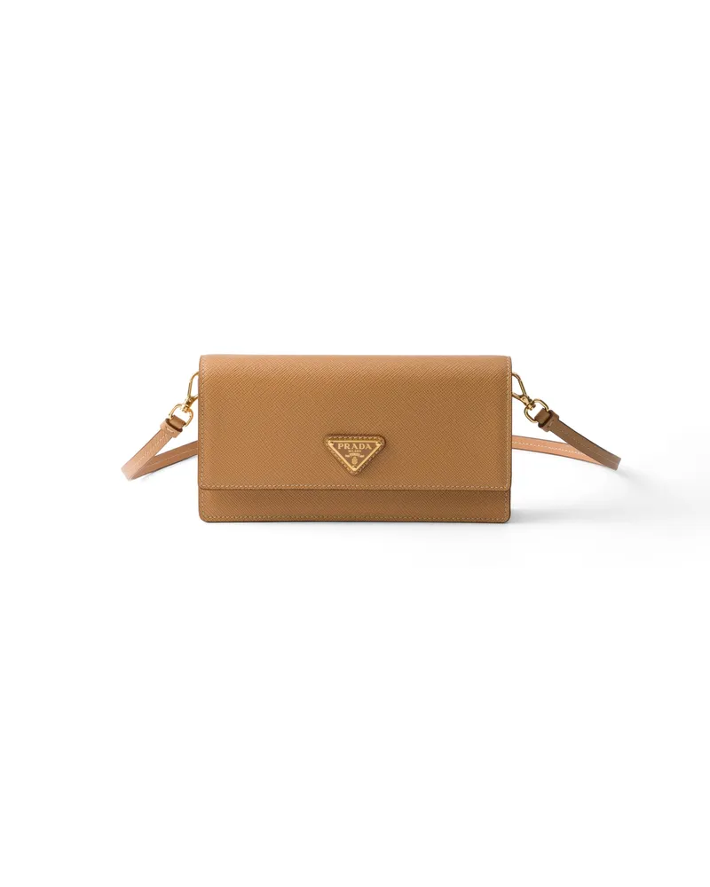 Prada Mini Bag Aus Saffiano-leder, Damen, Natur Natur