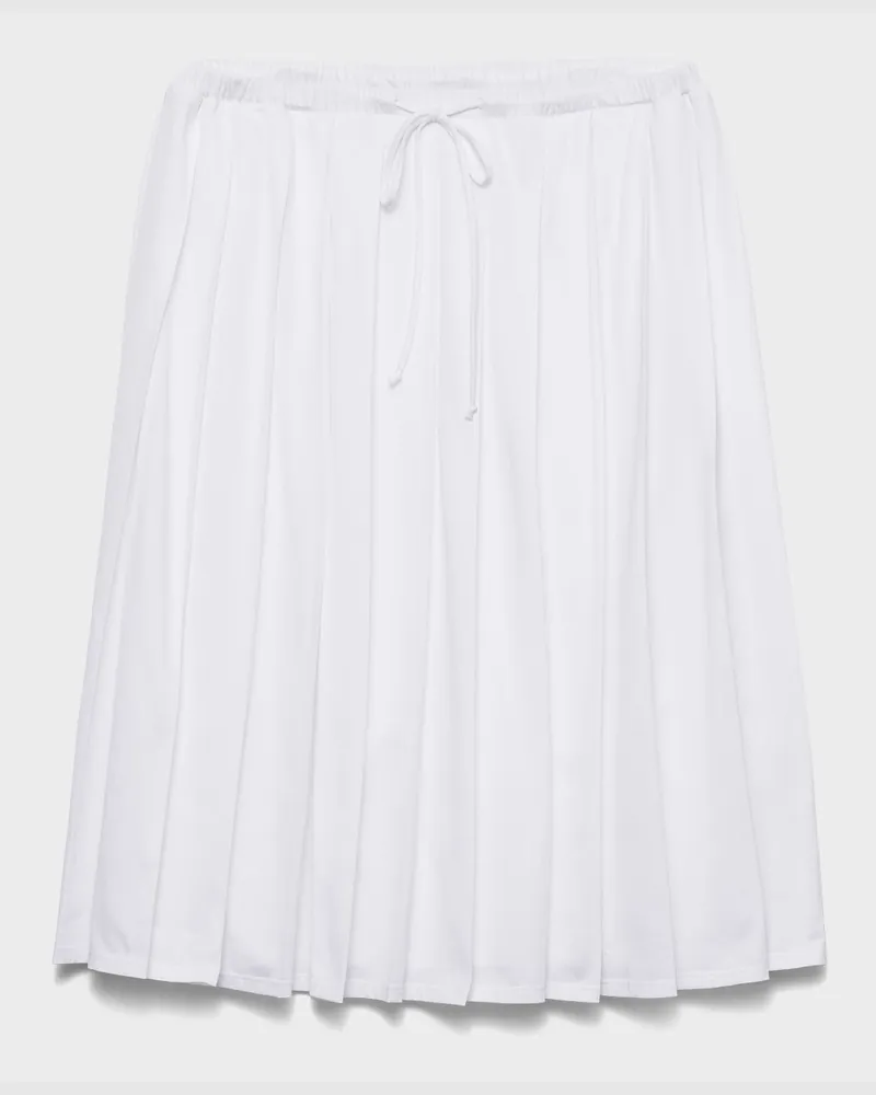 Prada Faltenrock aus Jersey Weiss