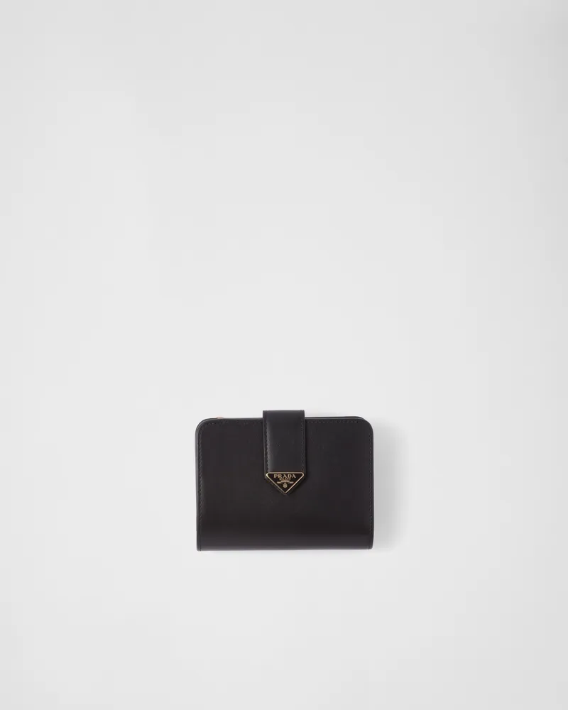 Prada Kleine Geldbörse aus Leder Schwarz