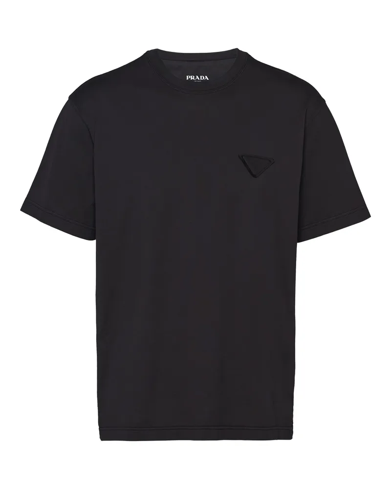 Prada T-shirt Aus Baumwolle, Herren, Schwarz, Größe Schwarz