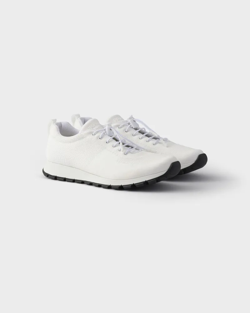 Prada Sneaker aus Stretch-Strick Weiss