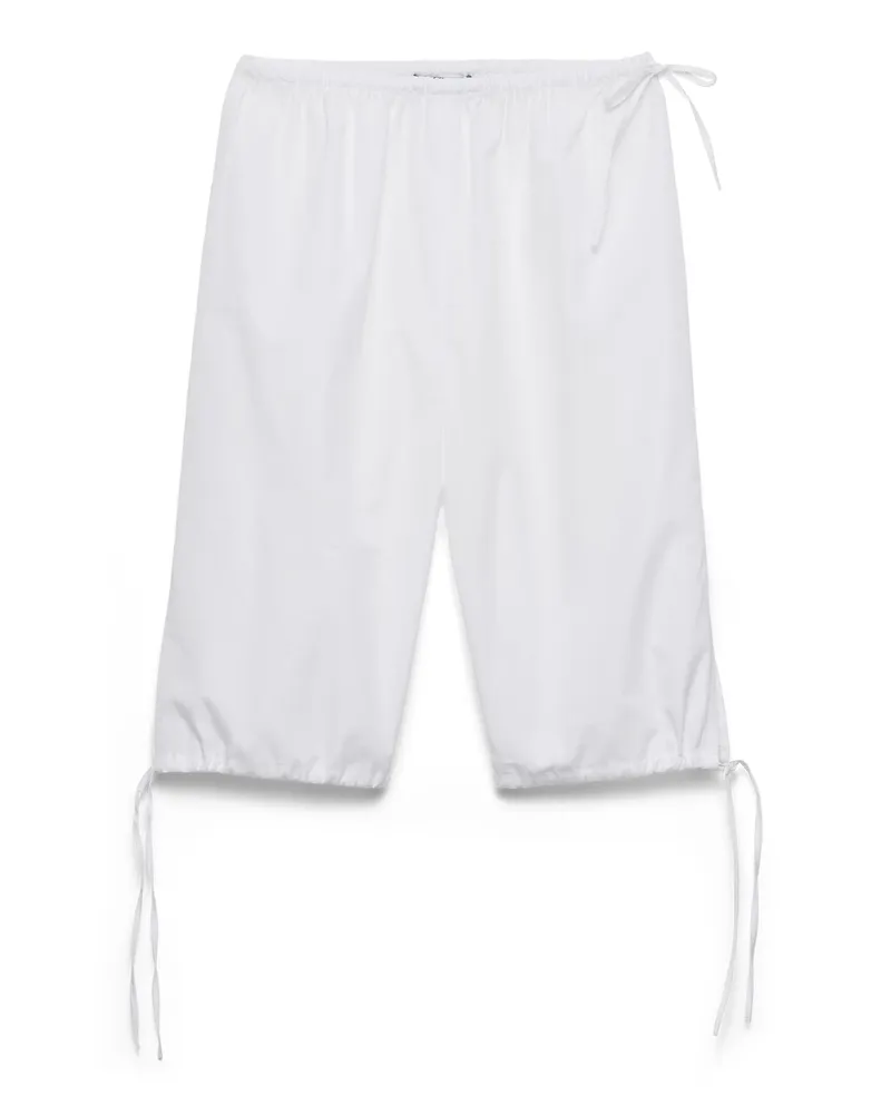 Prada Bermudas Aus Popeline, Damen, Weiss, Größe Weiss