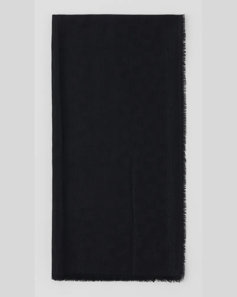 Prada Jacquard-Schal aus Wolle, Seide, Kaschmir und Lurex Black