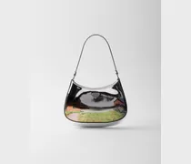 Cleo Schultertasche aus bedrucktem, gebürstetem Leder