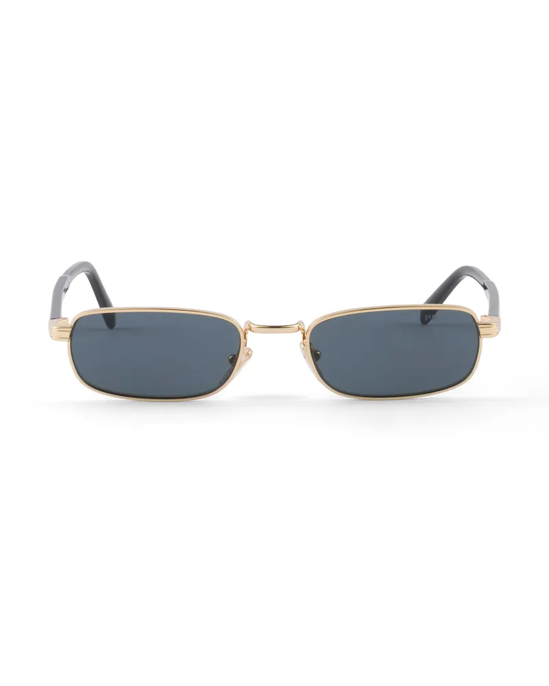 Prada Sonnenbrille Mit Der Ikonischen Plakette Aus Metall, Herren, Gläser In Graphit Gläser