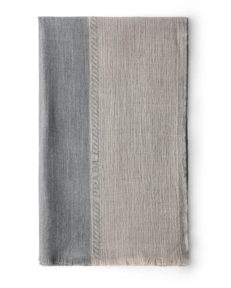Prada Stola Aus Wolle Und Seide, Herren, Grey/desert Grey