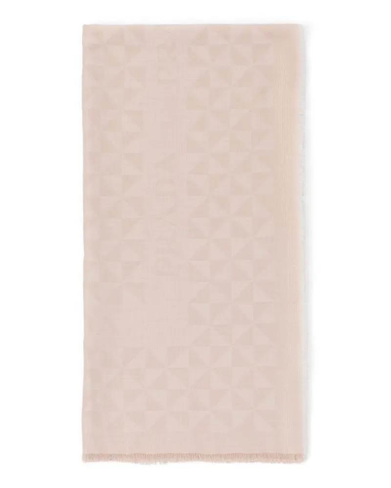 Prada Jacquard-schal Aus Wolle, Seide, Kaschmir Und Lurex , Damen, Powder Beige/rose Gold Powder