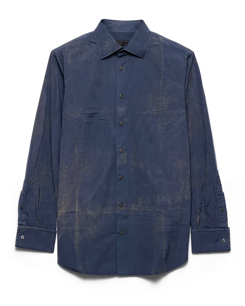 Prada Hemd Aus Baumwolle, Herren, Marineblau, Größe Marineblau