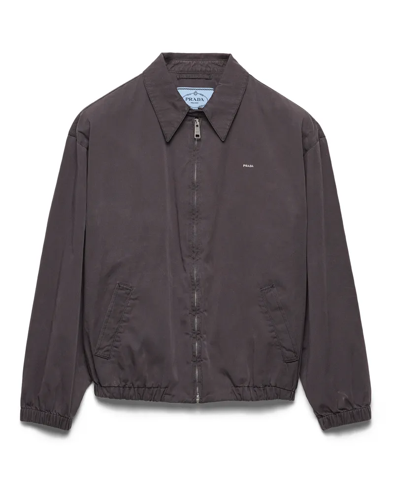 Prada Alte Blousonjacke Aus Gabardine, Damen, Rauchgrau, Größe Rauchgrau
