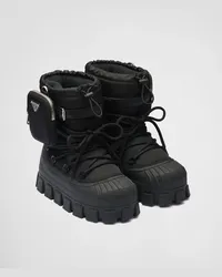 Prada Après-Ski-Stiefel aus Gabardine-Re-Nylon Schwarz