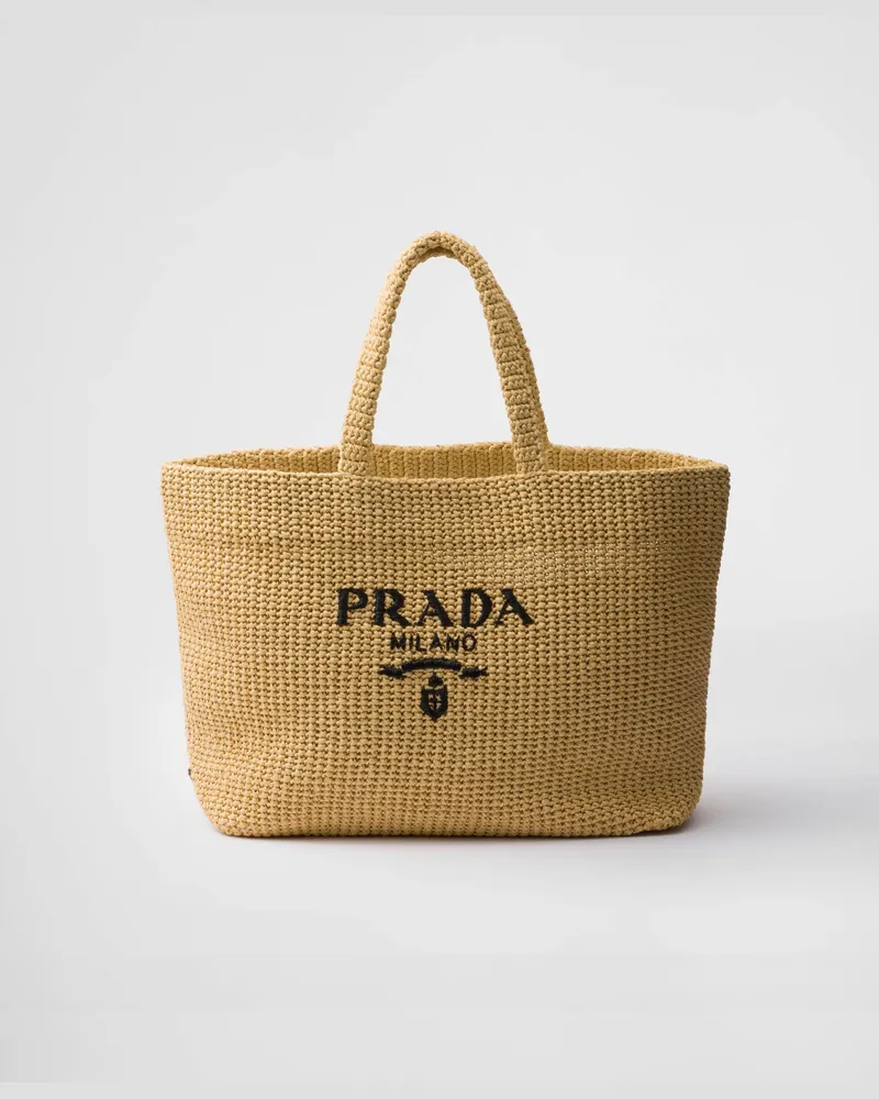 Prada Gehäkelte Tote Bag Natur