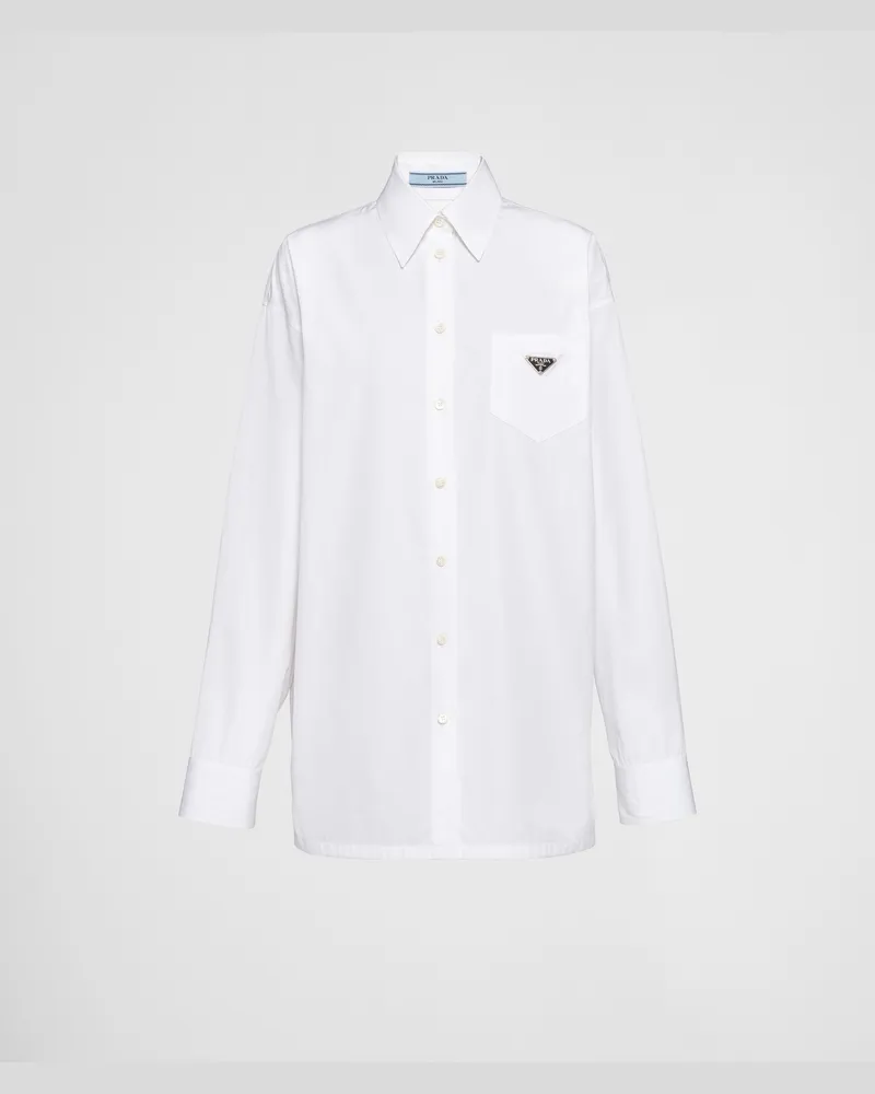 Prada Hemd aus Popeline Weiss
