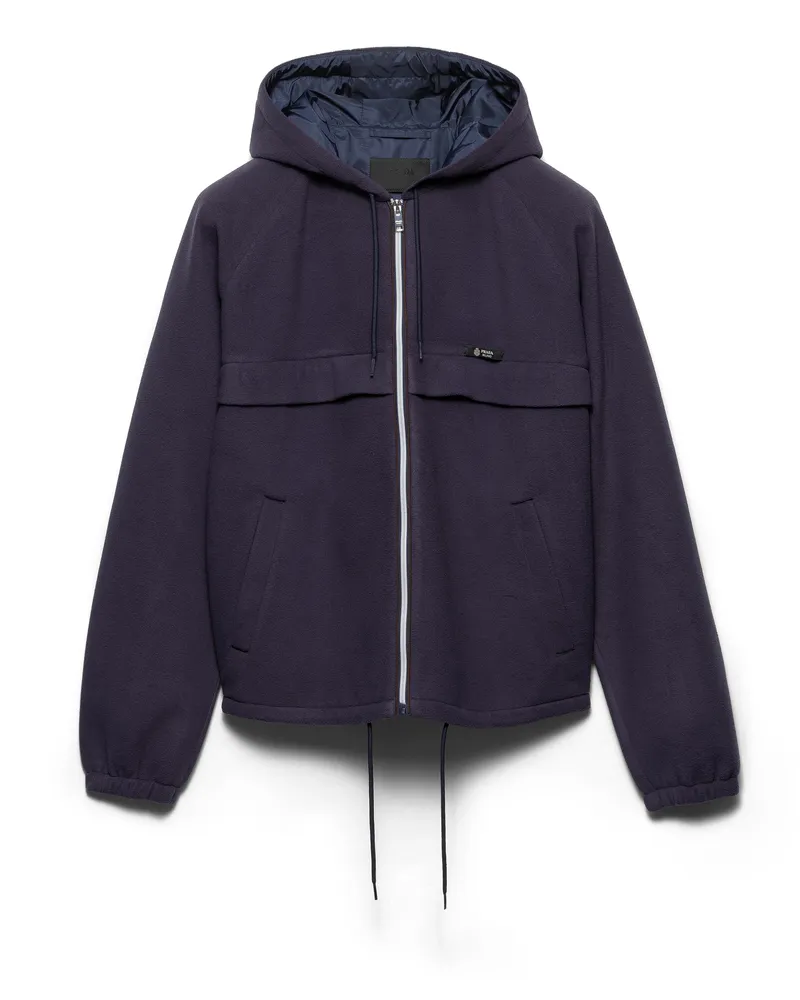 Prada Kapuzenblouson Aus Technischem Stoff , Herren, Marineblau, Größe Marineblau