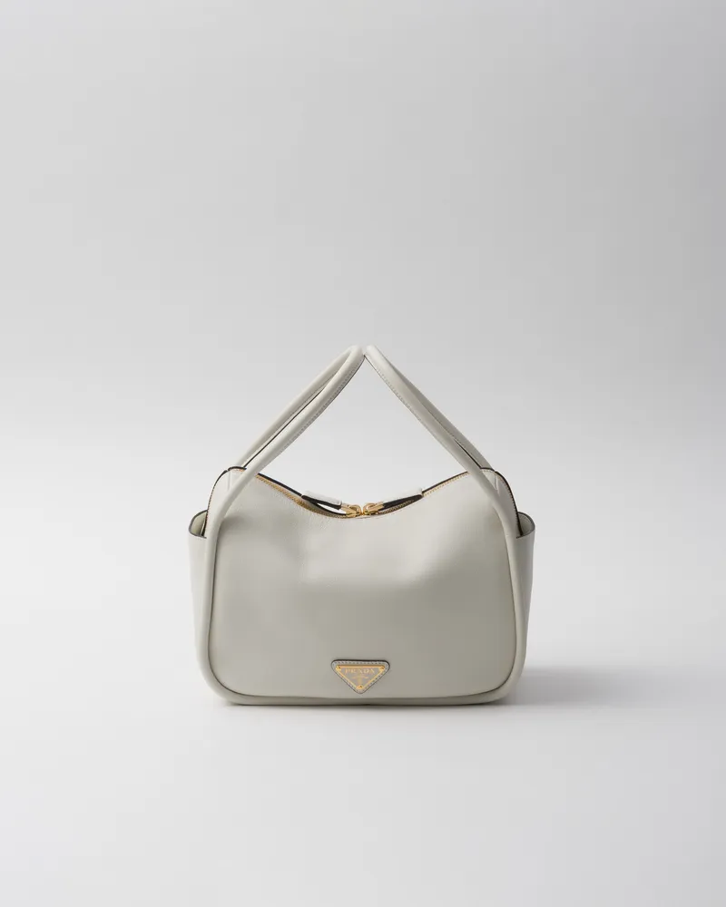 Prada Darling Handtasche Aus Leder, Damen, Weiss Weiss