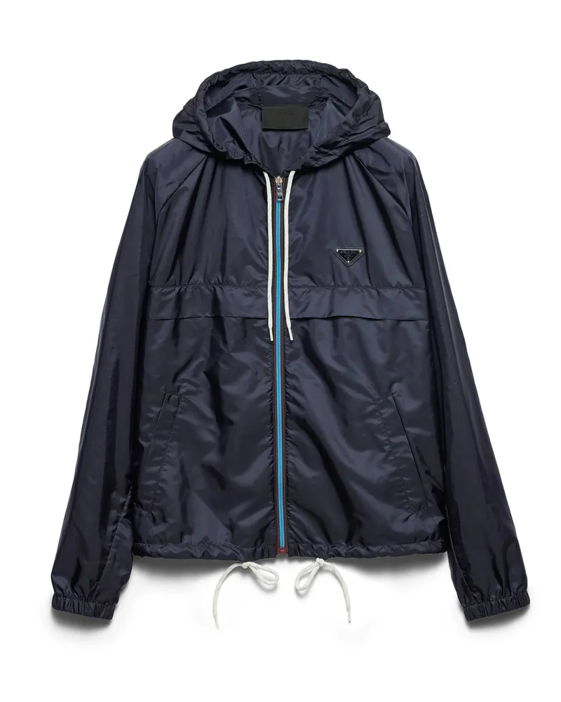 Prada Blousonjacke Aus Re-nylon, Herren, Blau, Größe Blau