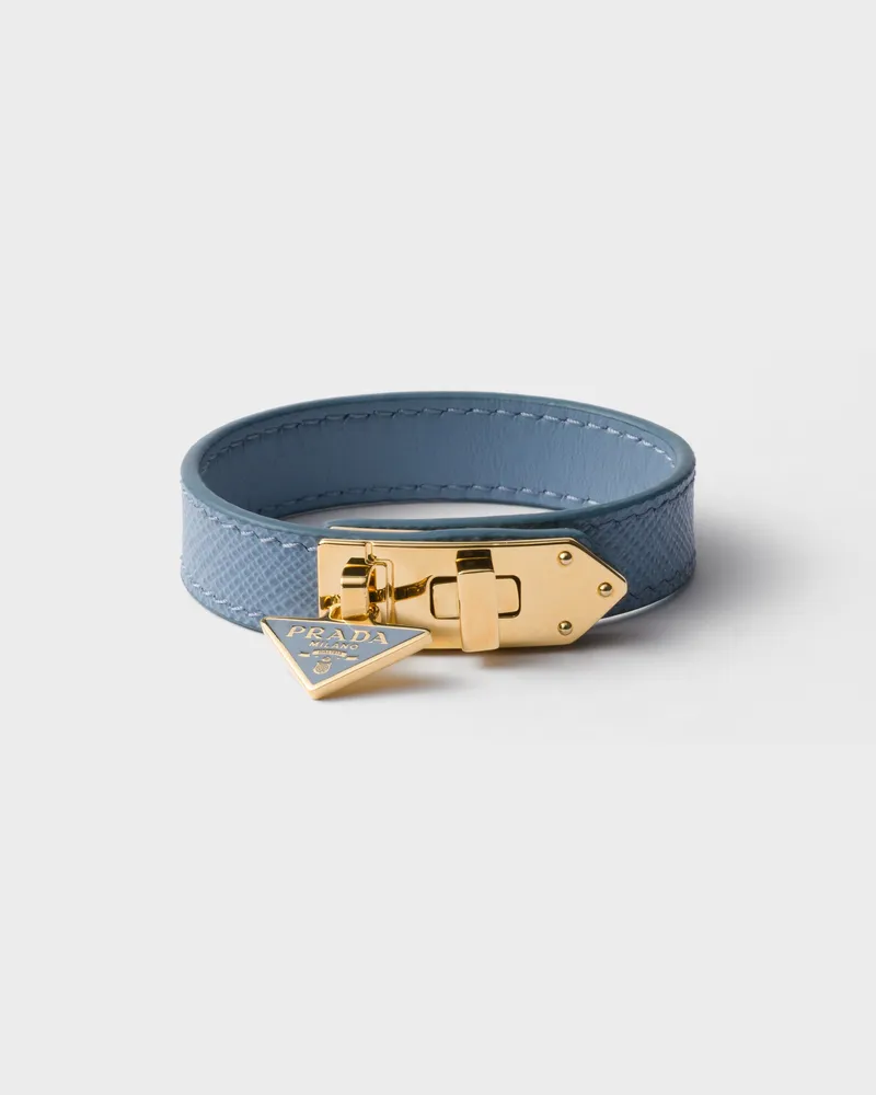 Prada Armband aus Saffiano-Leder Astralblau