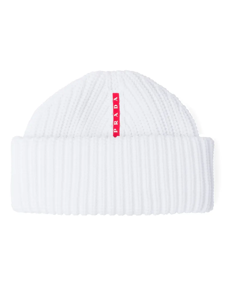 Prada Gerippte Mütze Aus Tec-rec Nylon, Damen, Weiss, Größe Weiss