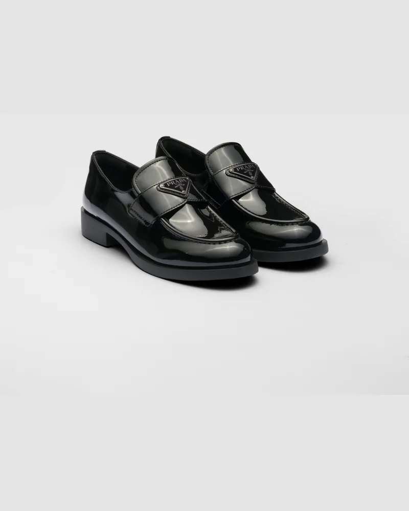 Prada Loafer aus Lackleder Schwarz