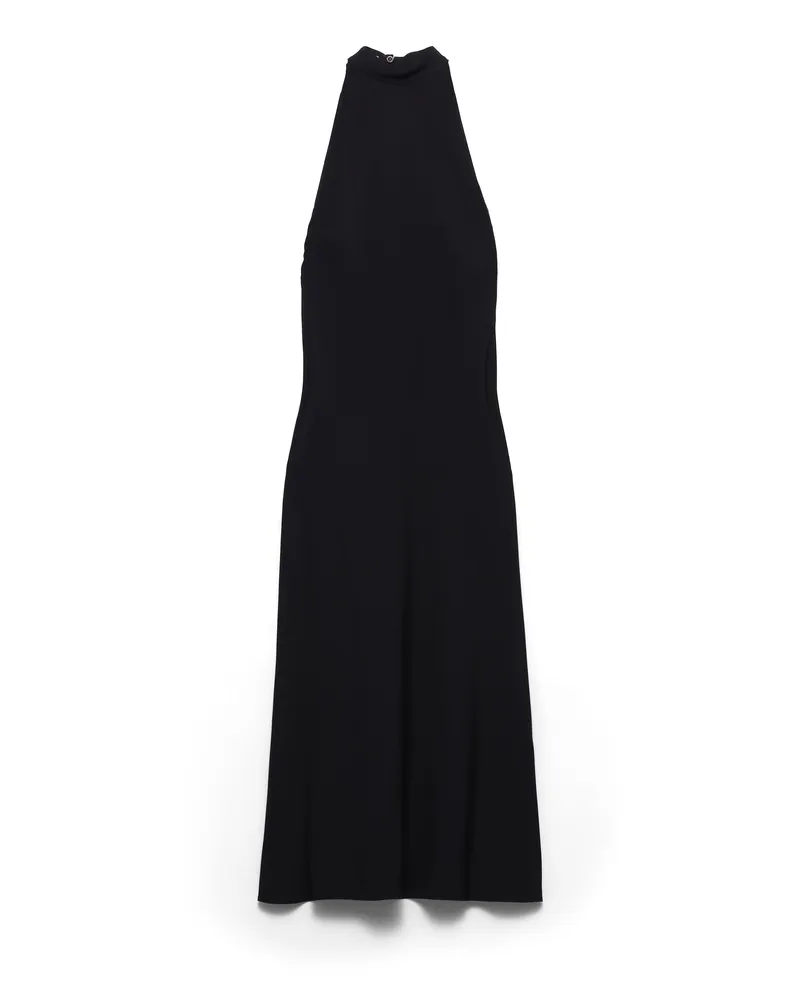 Prada Kleid Aus Sablé, Damen, Schwarz, Größe Schwarz