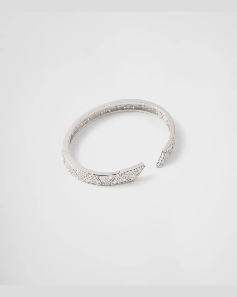 Prada Eternal Gold Armreif – Weißgold mit Pavé-Diamanten White
