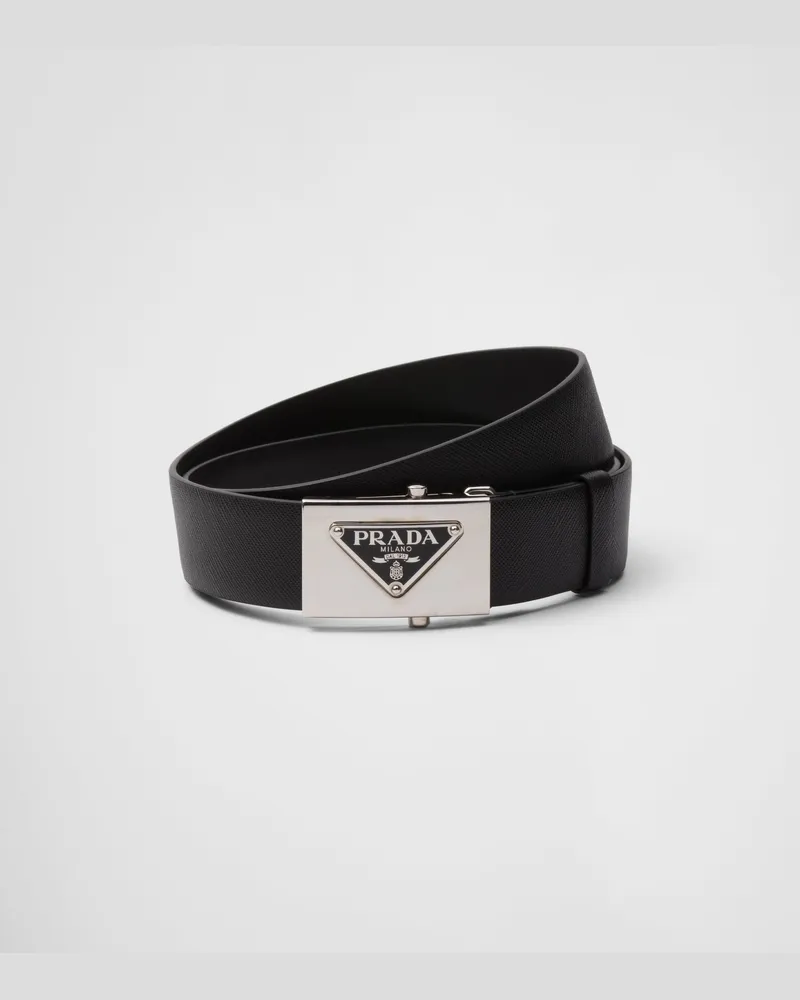 Prada Gürtel aus Saffiano-Leder Schwarz