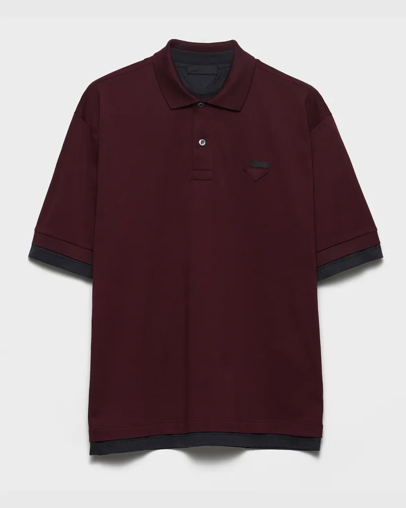 Prada Poloshirt aus Baumwolle Weinrot