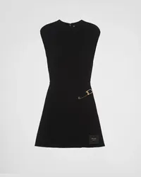 Prada Minikleid aus gewaschenem Twill Schwarz