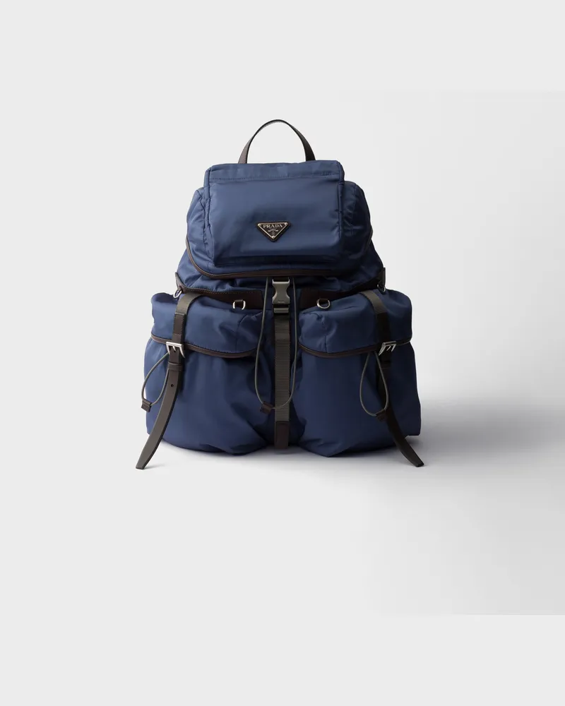 Prada Rucksack aus Re-Nylon und Leder Aviation