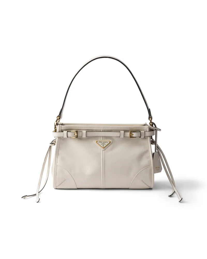 Prada Kleine  Bonnie Handtasche Aus Leder, Damen, Weiss Weiss
