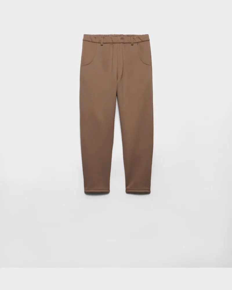 Prada Hose aus technischem Fleece Dunkelbraun