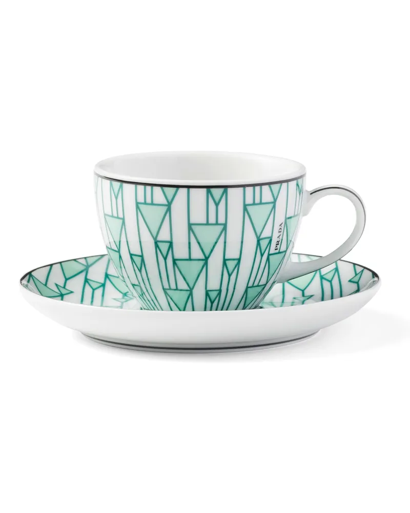 Prada Set Mit Vier Espressotassen Aus Porzellan – Vienna Green, , Grün Grün