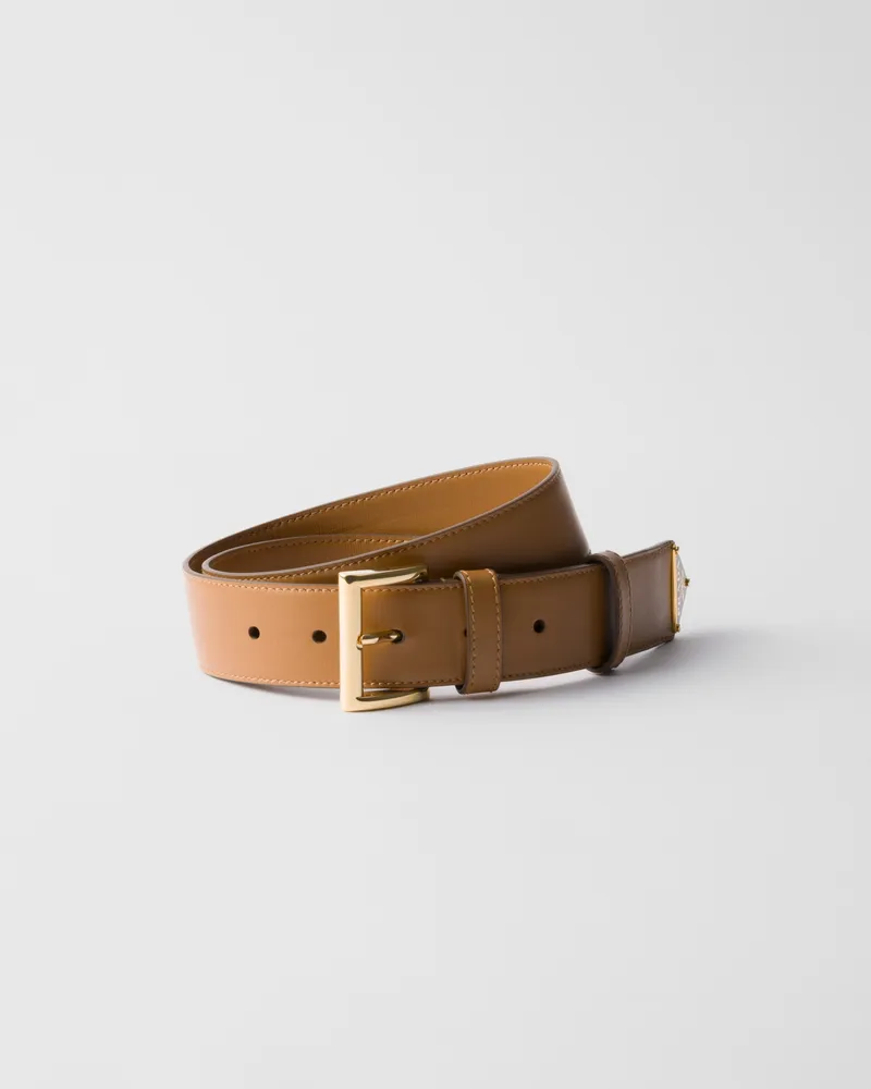 Prada Gürtel aus Leder Karamell