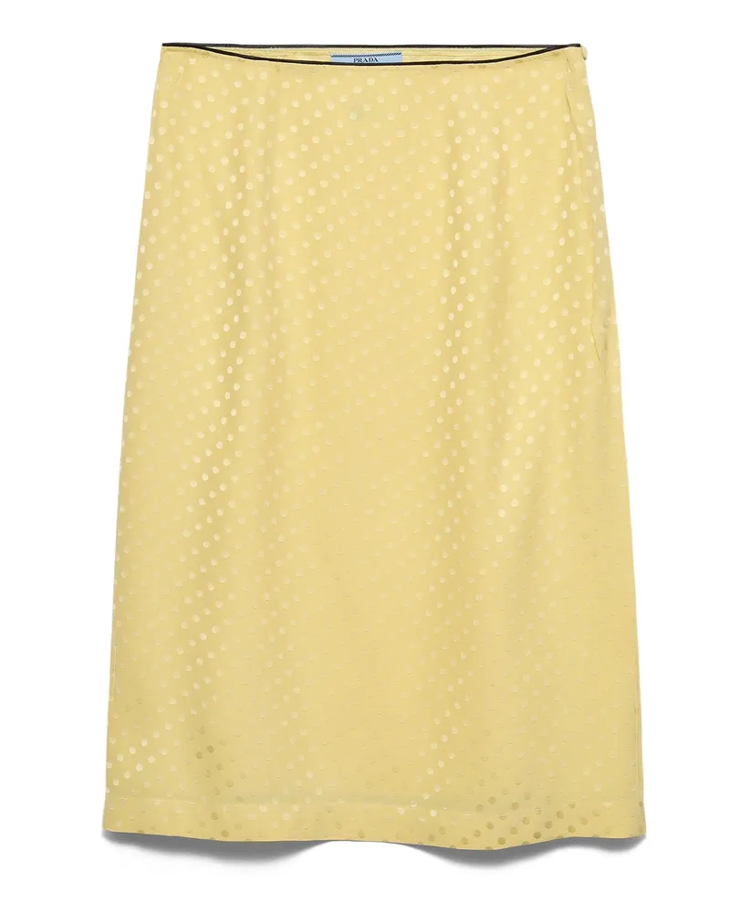 Prada Punktmusterrock Aus Satin, Damen, Gelb, Größe Gelb