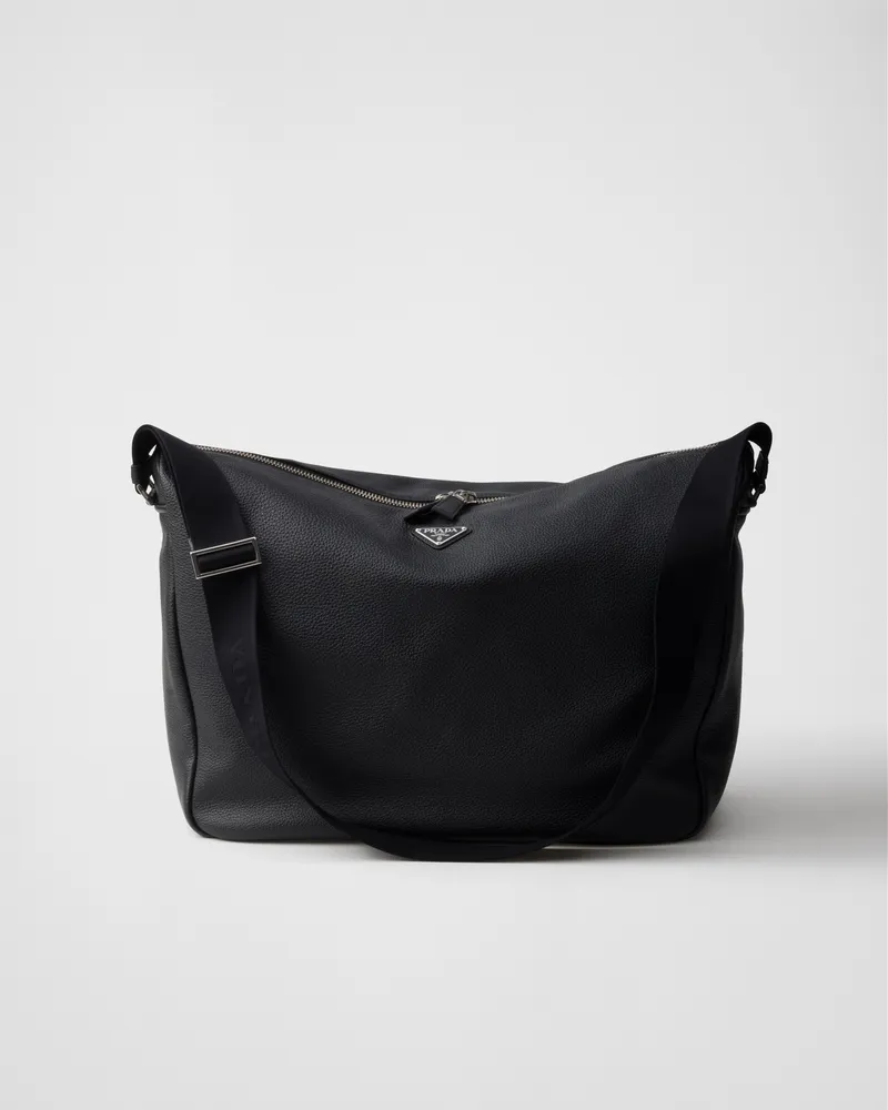 Prada Schultertasche aus Leder Schwarz