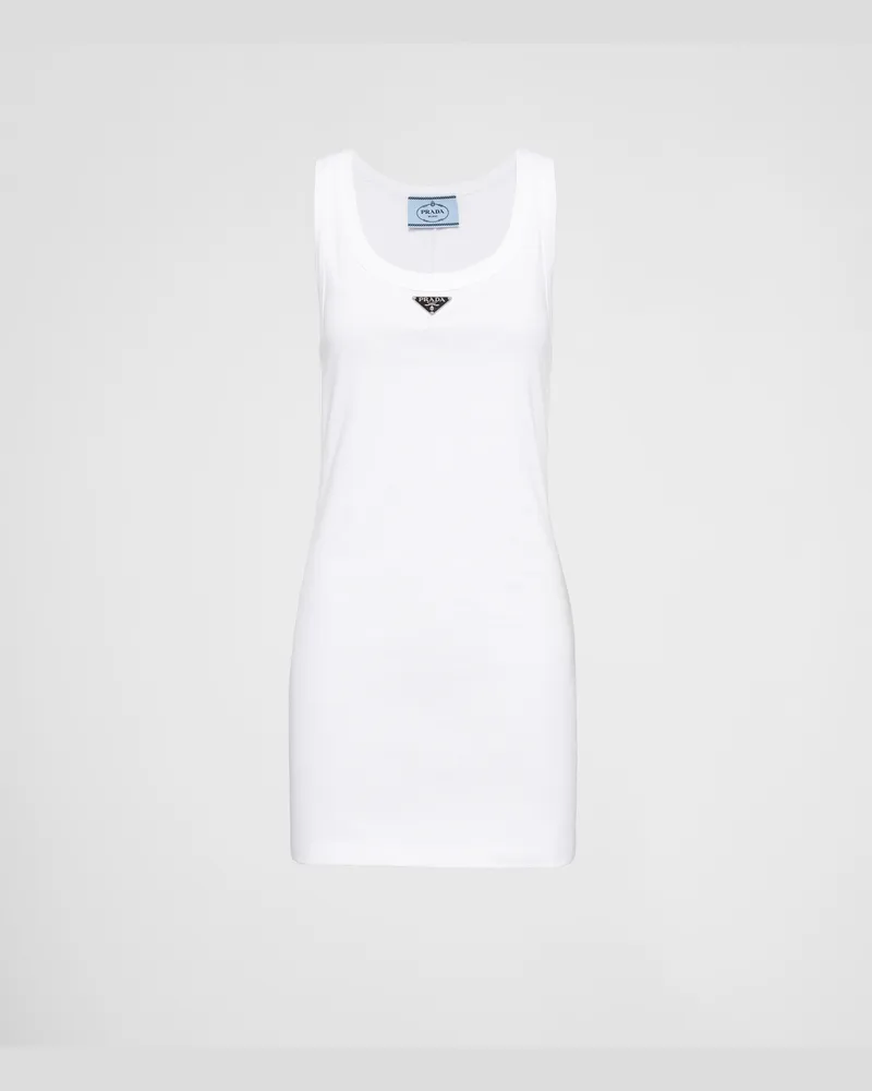 Prada Kleid aus Jersey-Rippstrick Weiss