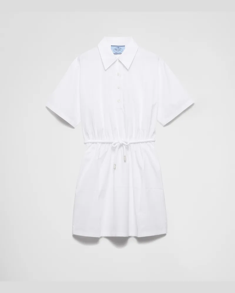 Prada Minikleid aus Popeline Weiss