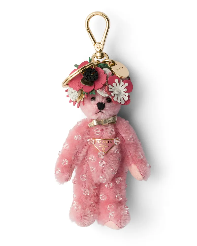 Prada Teddy-schlüsselanhänger, Damen, Rosa Rosa