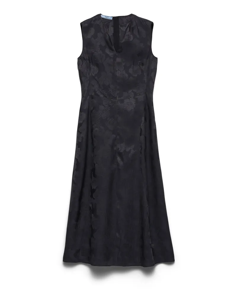 Prada Blumenkleid Aus Jacquard, Damen, Rauchgrau, Größe Rauchgrau