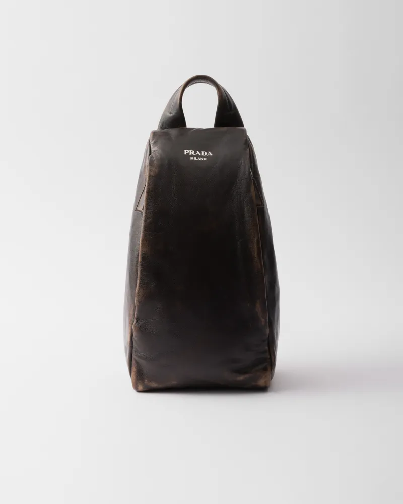 Prada Rucksack aus Nappa-Leder Dunkelbraun