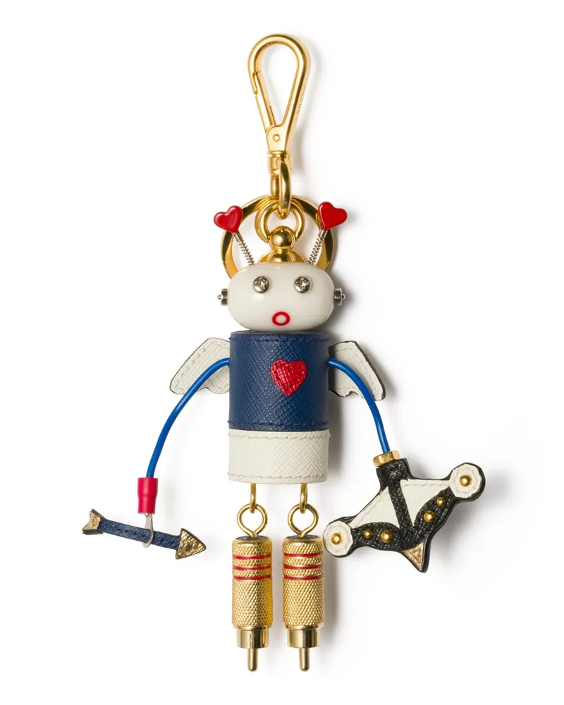 Prada Roboter-schlüsselanhänger, Herren, Kornblumenblau/weiss Kornblumenblau