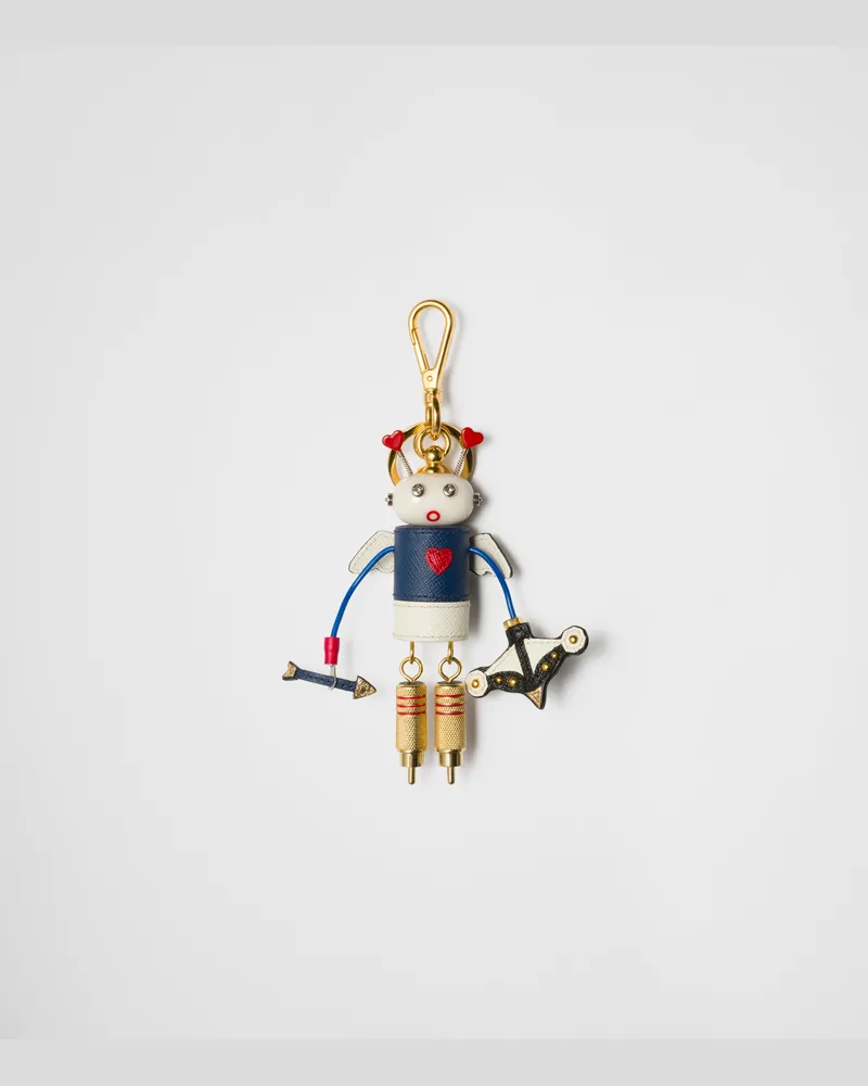Prada Roboter-Taschenanhänger Kornblumenblau