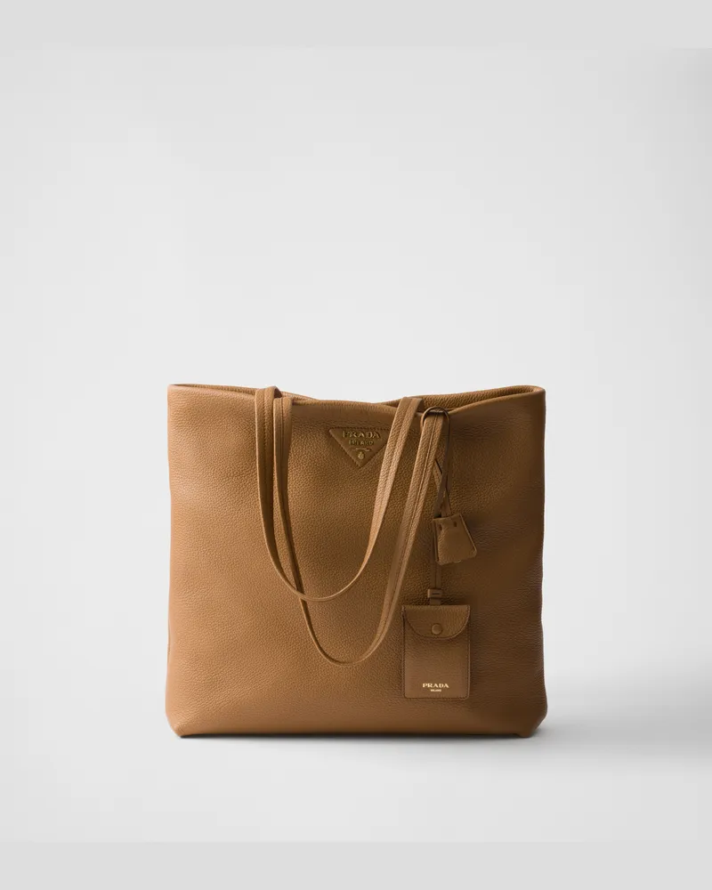 Prada Große Tote Bag aus Leder Karamell