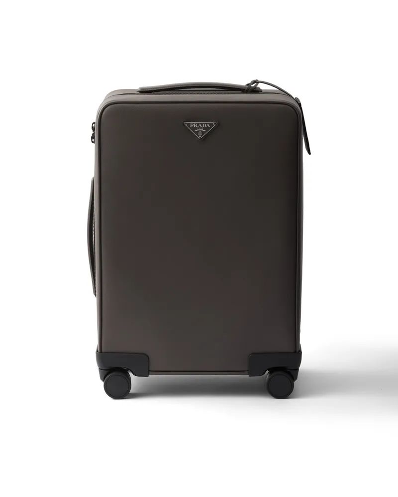 Prada Trolley Aus Saffiano-leder, , Bambus/korkbeige Bambus
