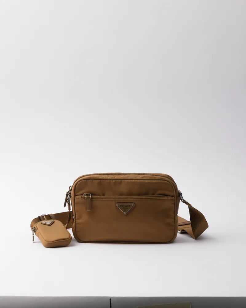 Prada Schultertasche Aus Re-nylon, Damen, Brandy Brandy