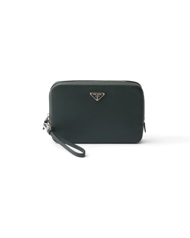 Prada Tasche Aus Saffiano Leder, Herren, Smaragdgrün Smaragdgrün