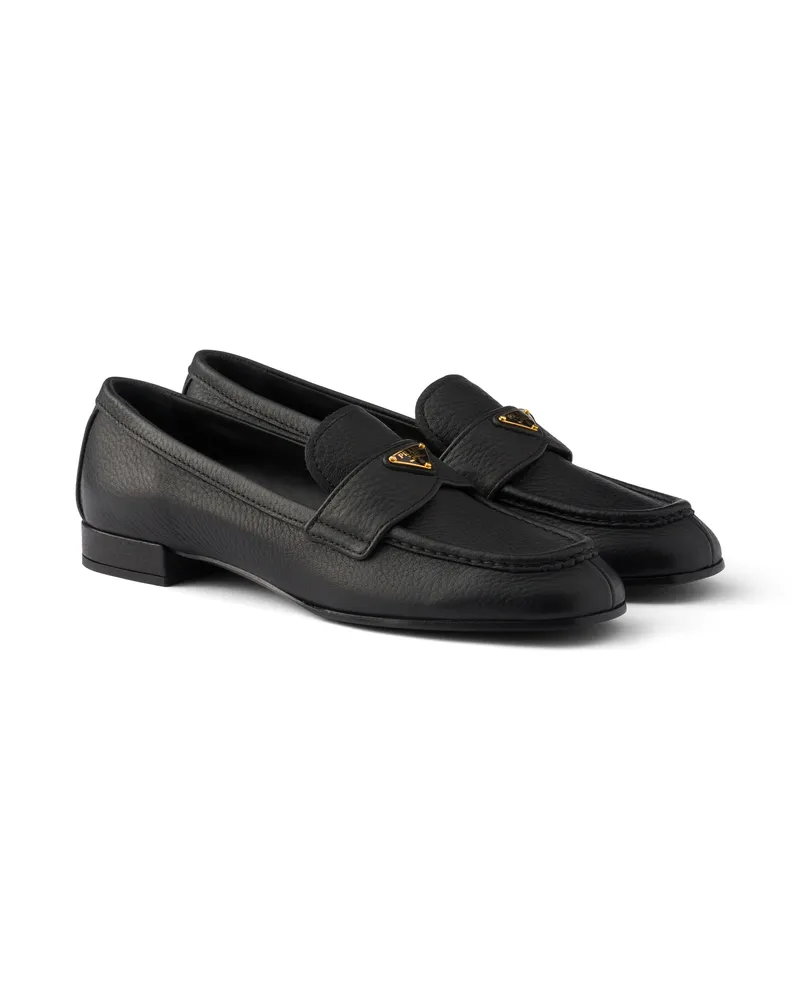 Prada Loafer Aus Leder, Damen, Schwarz, Größe Schwarz